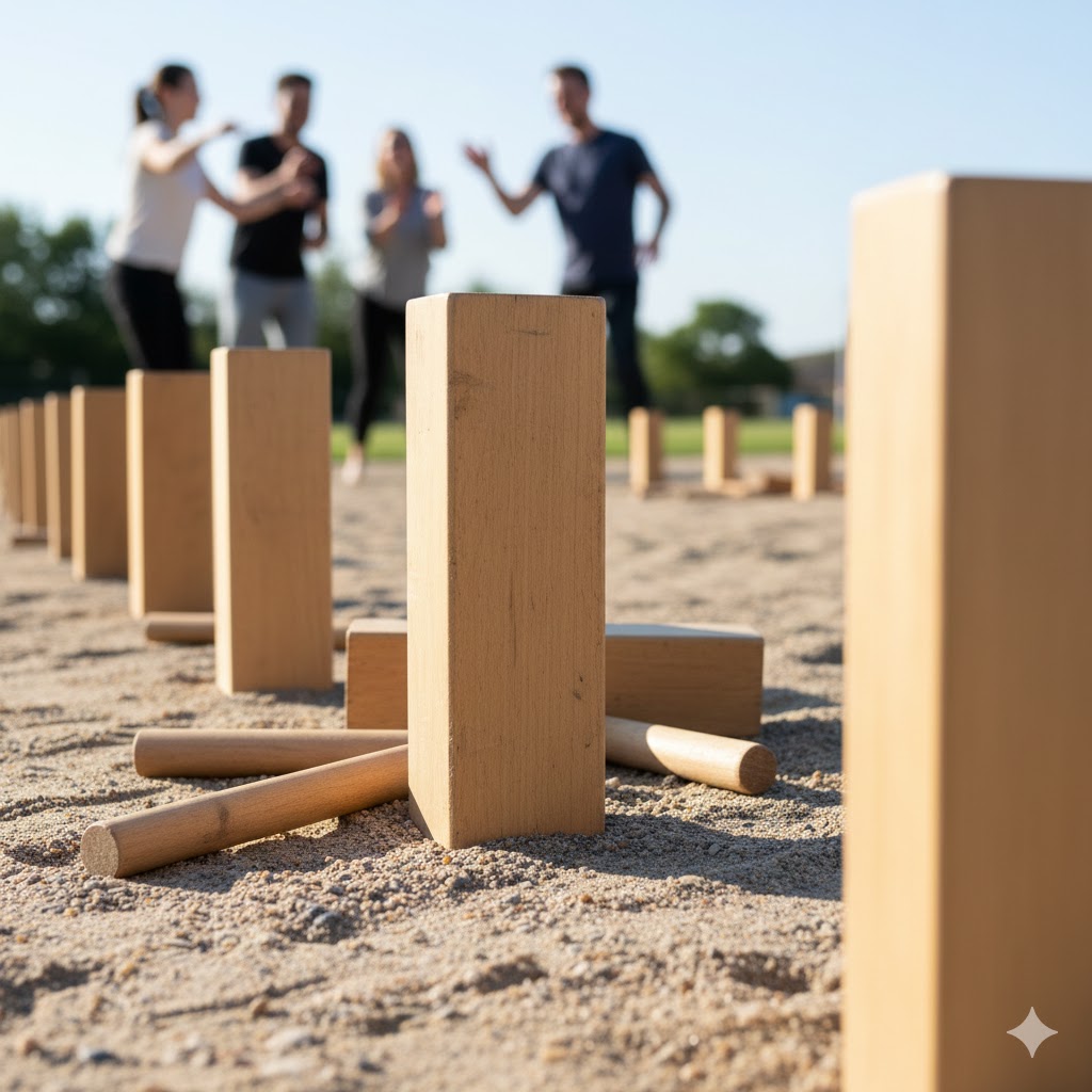 Kubb peli: palikat