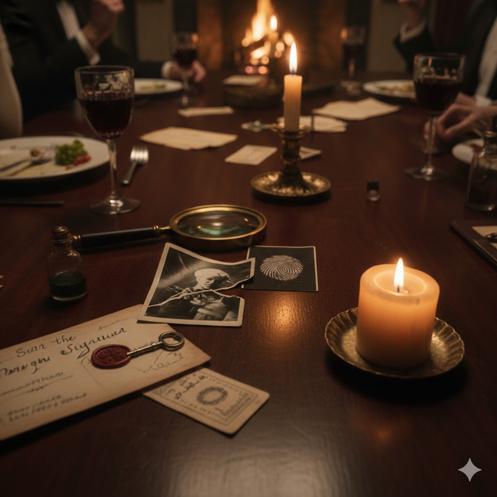 murhamysteeri peli: pelipöytä